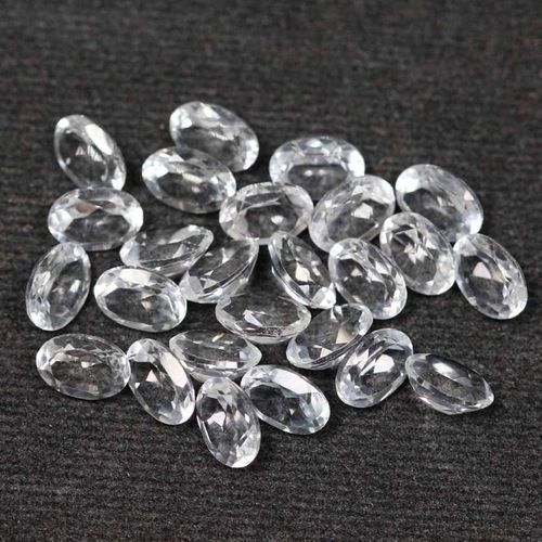 5x7mm White Topaz Faceted Oval Loose Gemstones