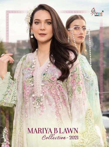 Shree Fabs Maria B Lawn Collection 2021 Lawn Print With Embroidery Pakistani Suit Catalog