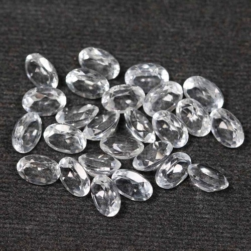 7x9mm White Topaz Faceted Oval Loose Gemstones