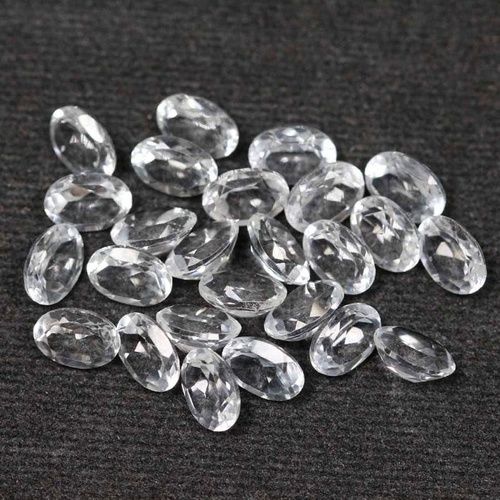 8x10mm White Topaz Faceted Oval Loose Gemstones