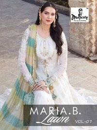 Majesty Maria B Lawn Vol 7 Jam Silk Print With Embroidery Pakistani Suit Catalog