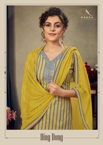 Multi Color Kaara Suits Ding Dong Jam Satin Print With Embroidery Work Sharara Suit Catalog