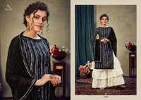 Kaara Suits Ding Dong Jam Satin Print With Embroidery Work Sharara Suit Catalog
