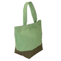 12 OZ Natural Canvas Tote Bag With Front Pocket With One Color Stripe Print All Over