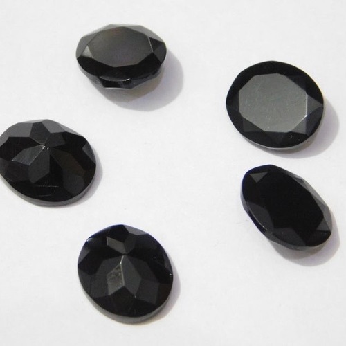 5x7mm Black Onyx Faceted Oval Loose Gemstones
