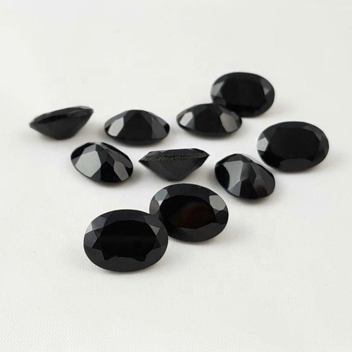 6x8mm Black Onyx Faceted Oval Loose Gemstones