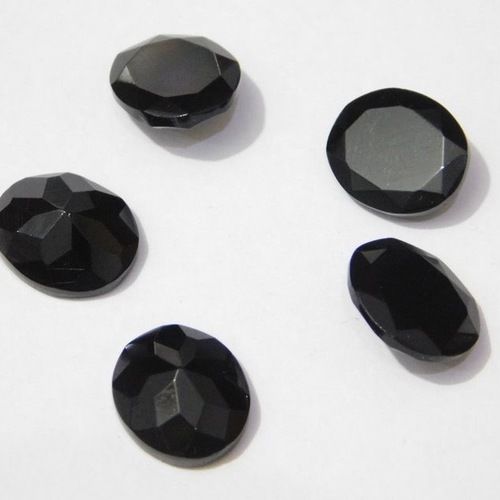 7x9mm Black Onyx Faceted Oval Loose Gemstones