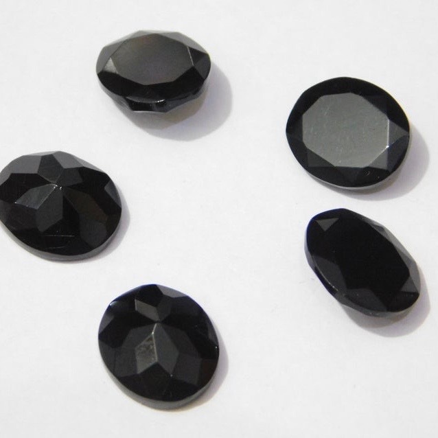 8x10mm Black Onyx Faceted Oval Loose Gemstones
