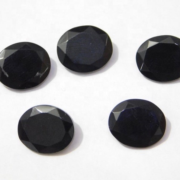 9x11mm Black Onyx Faceted Oval Loose Gemstones