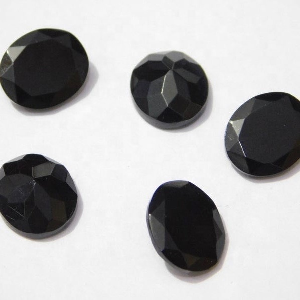 9x11mm Black Onyx Faceted Oval Loose Gemstones