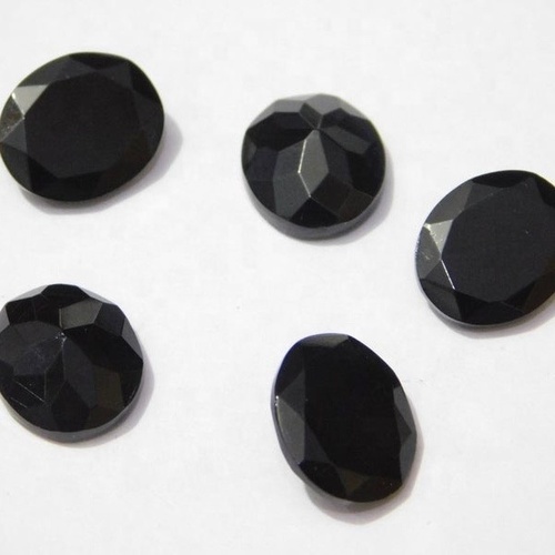 10x12mm Black Onyx Faceted Oval Loose Gemstones