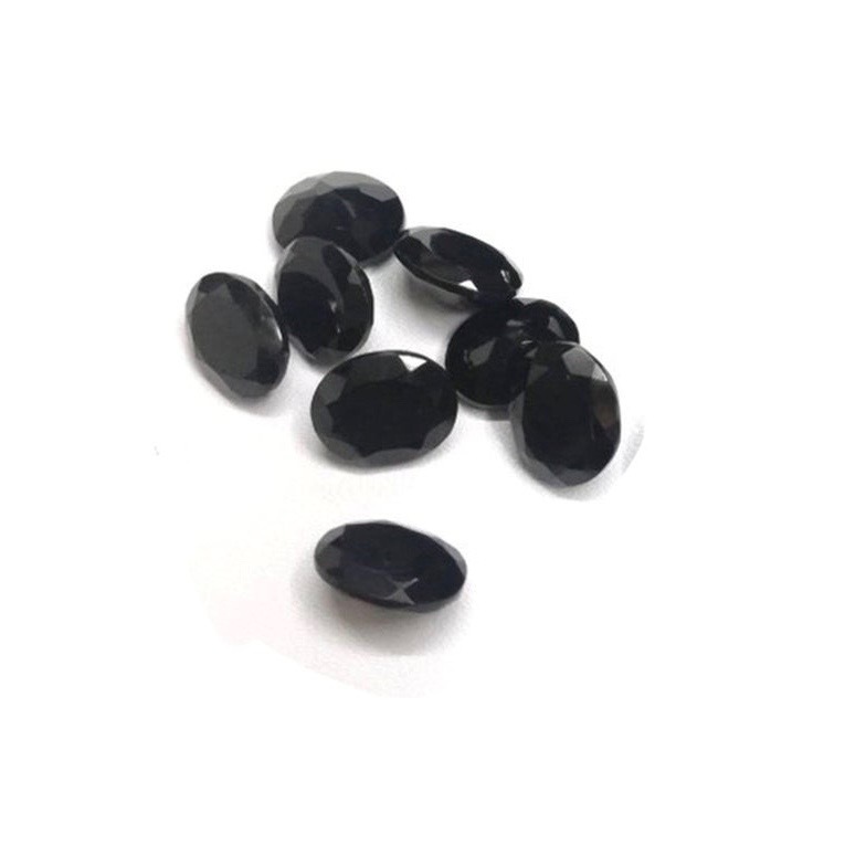 10x12mm Black Onyx Faceted Oval Loose Gemstones