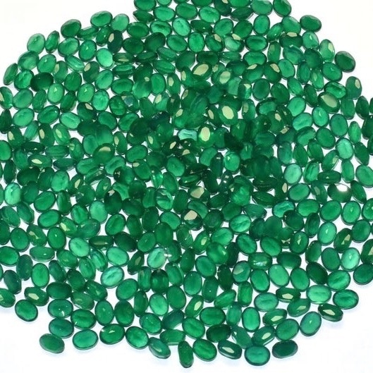 4x6mm Green Onyx Faceted Oval Loose Gemstones