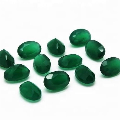 8x10mm Green Onyx Faceted Oval Loose Gemstones