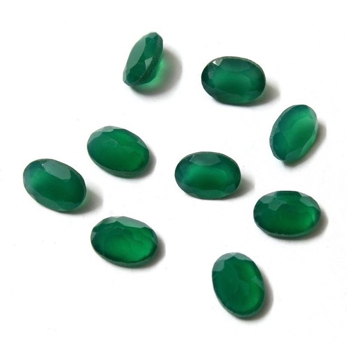 10x12mm Green Onyx Faceted Oval Loose Gemstones