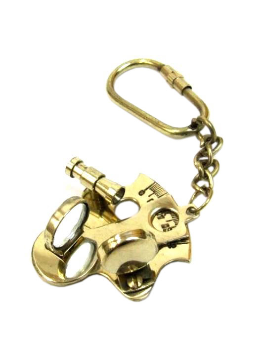 Brass Key Chain Nautical Sextant