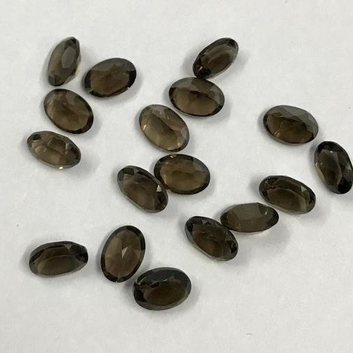 4x6mm Smoky Quartz Faceted Oval Loose Gemstones