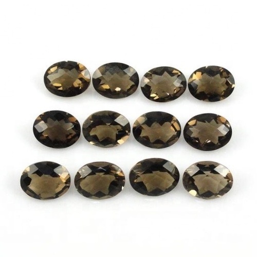 5x7mm Smoky Quartz Faceted Oval Loose Gemstones