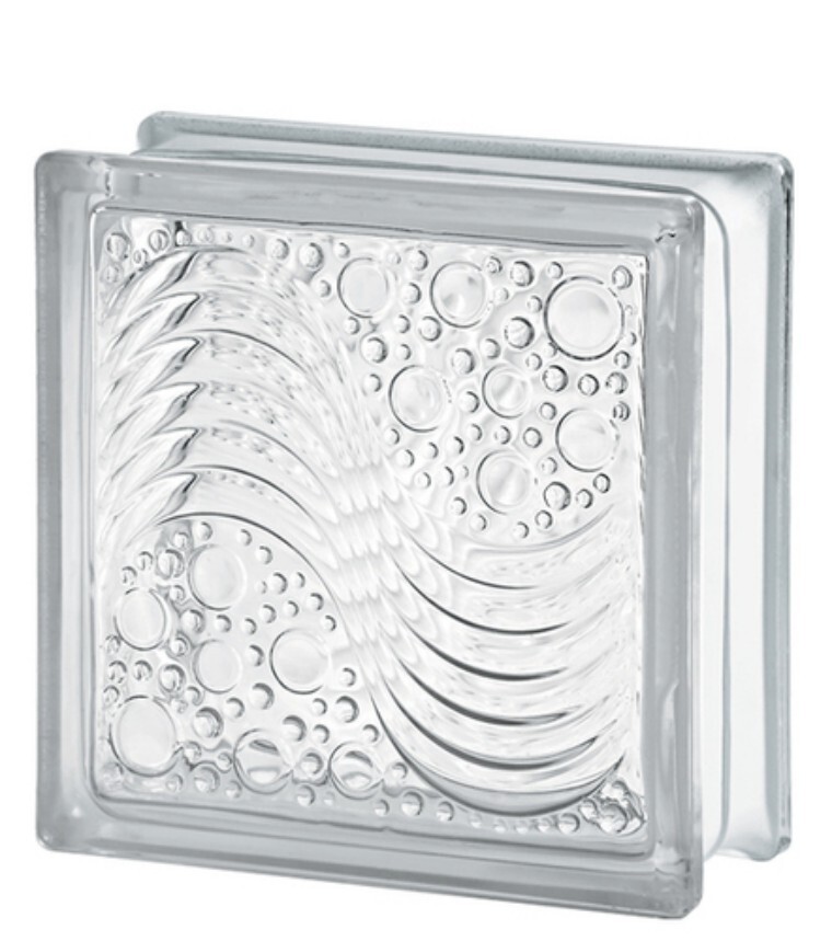 Sea View Glass Bricks - Glass, 190x190x80mm, White | Glossy Surface, Hollow Structure, Non-Conductive, Ideal for Decor in Multiple Settings
