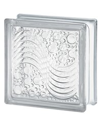 Sea View Glass Bricks - Glass, 190x190x80mm, White | Glossy Surface, Hollow Structure, Non-conductive, Ideal For Decor In Multiple Settings