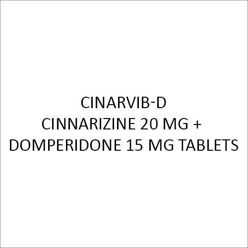Cinnarizine 20 Mg + Domperidone 15 Mg Tablets General Medicines