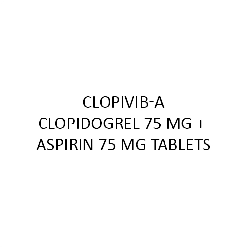 Clopidogrel 75 Mg + Aspiirin 75 Mg Tablets General Medicines