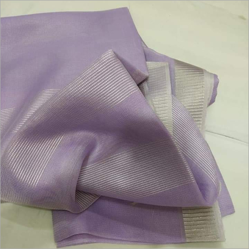 Casual Ladies Purple Linen Saree