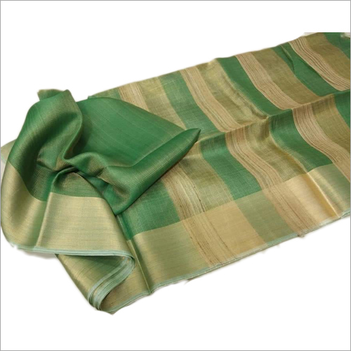 Green Tissue Linen Saree