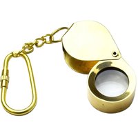 Solid Brass Key Chain Nautical Folding Magnifier Glass