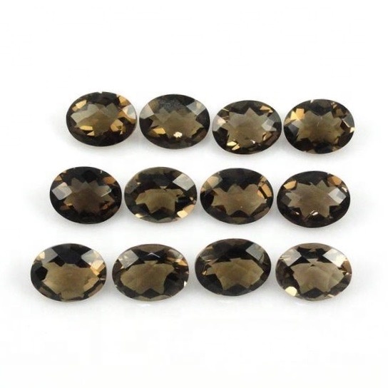 7x9mm Smoky Quartz Faceted Oval Loose Gemstones