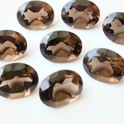 8x10mm Smoky Quartz Faceted Oval Loose Gemstones