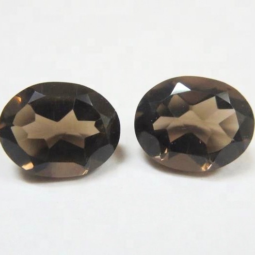 9x11mm Smoky Quartz Faceted Oval Loose Gemstones