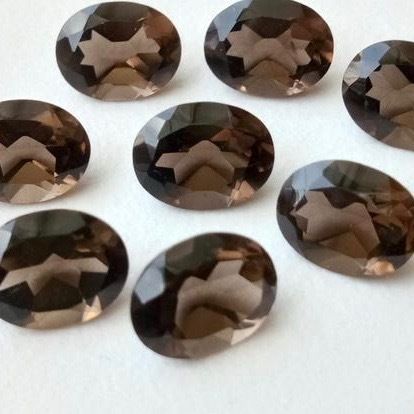 10x12mm Smoky Quartz Faceted Oval Loose Gemstones