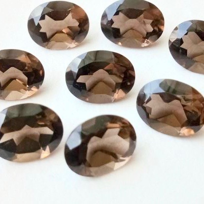 10x12mm Smoky Quartz Faceted Oval Loose Gemstones