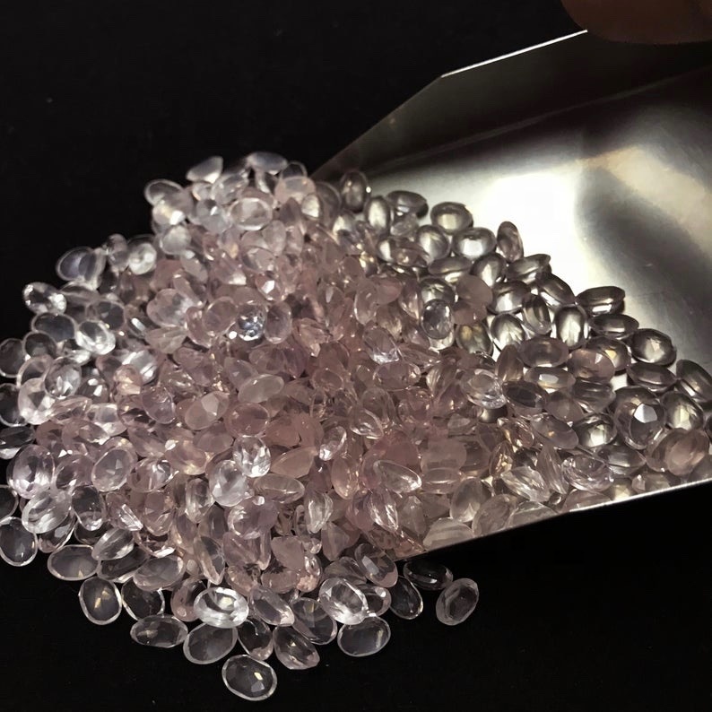 3x4mm Rose Quartz Faceted Oval Loose Gemstones