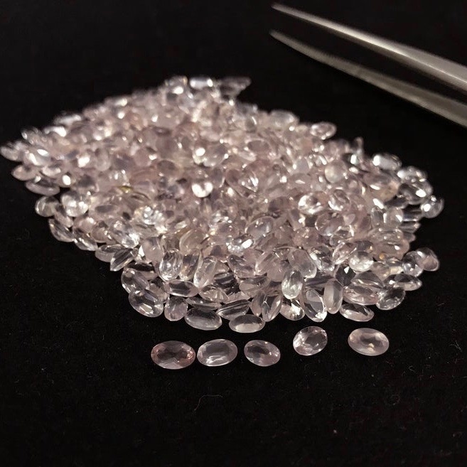 4x6mm Rose Quartz Faceted Oval Loose Gemstones