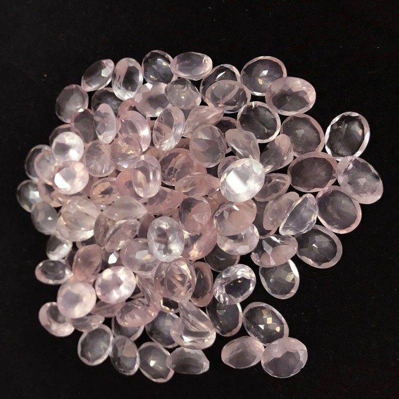 7x9mm Rose Quartz Faceted Oval Loose Gemstones