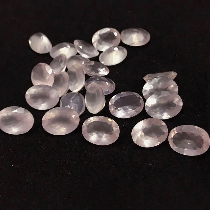 10X12mm Rose Quartz Faceted Oval Loose Gemstones