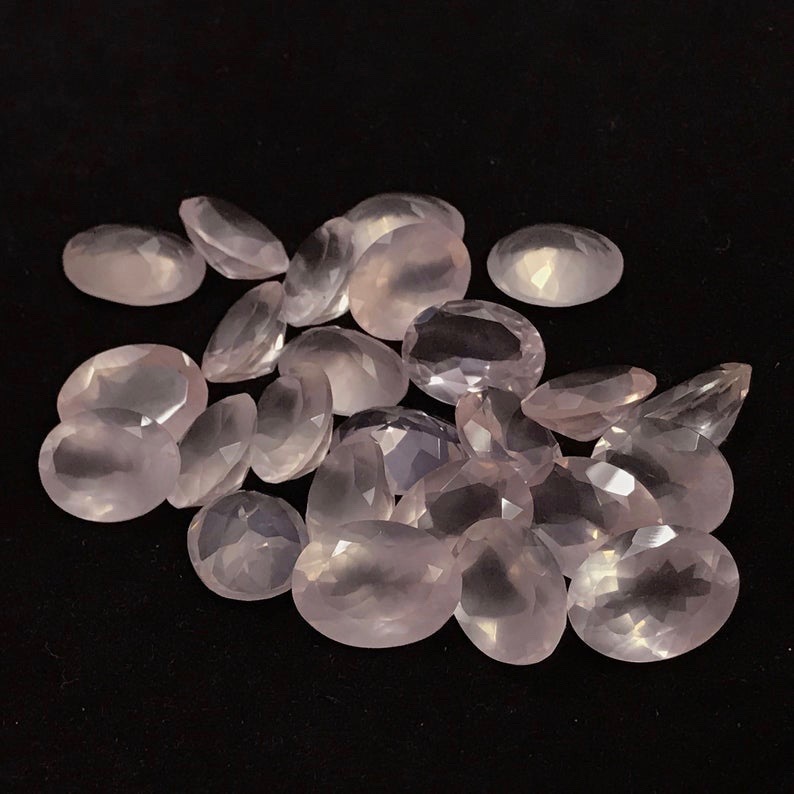 10X12mm Rose Quartz Faceted Oval Loose Gemstones