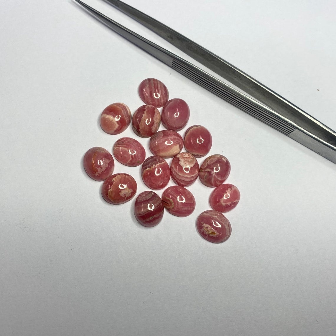 5x7mm Rhodochrosite Oval Cabochon Loose Gemstones