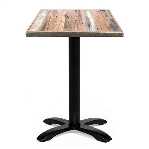 Wooden And Iron Cafe Table