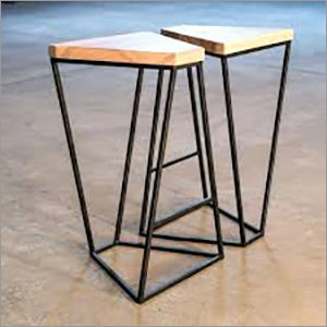 Polishing Wooden And Iron Bar Stool