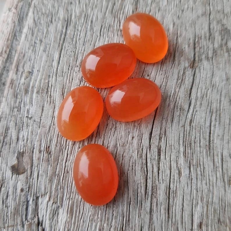 4x6mm Carnelian Oval Cabochon Loose Gemstones