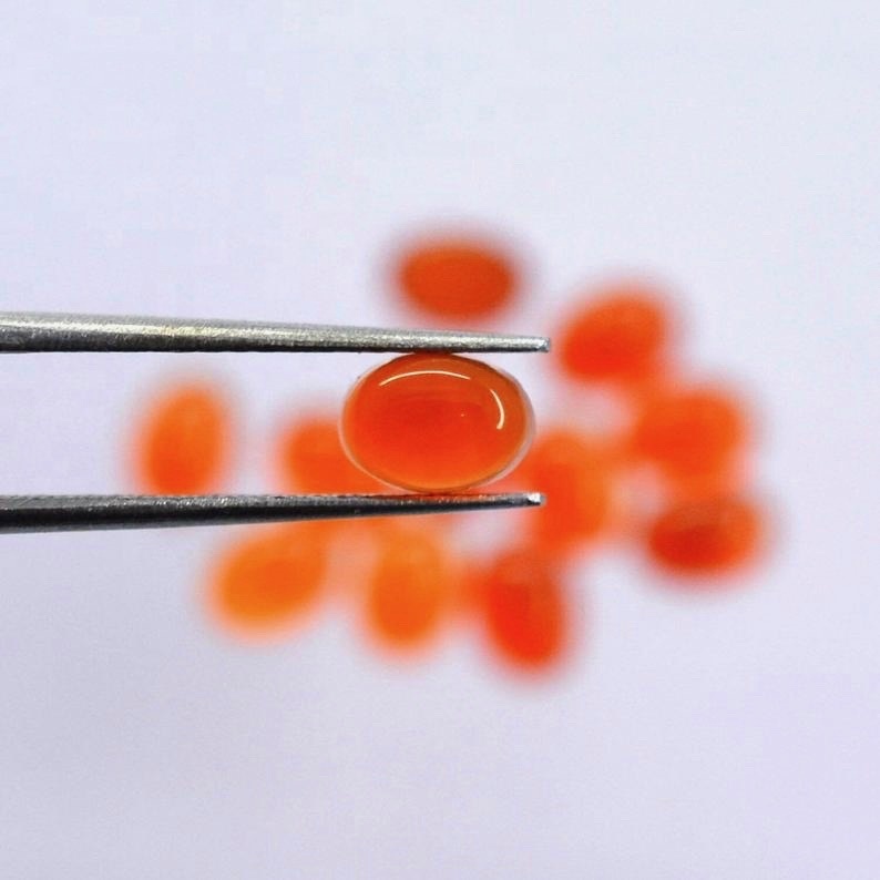 4x6mm Carnelian Oval Cabochon Loose Gemstones