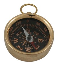 Brass Compass For Key Ring