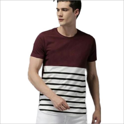 Mens Cotton Round Neck Printed T shirt