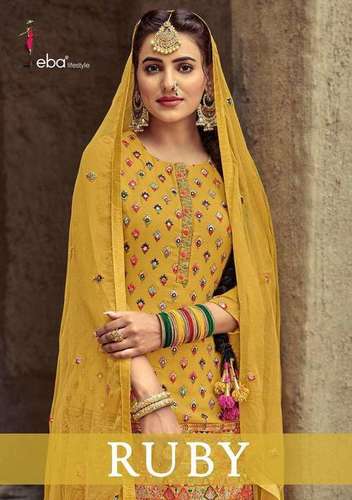 Eba Lifestyle Ruby Fancy With Embroidery Work Designer Suit Catalog