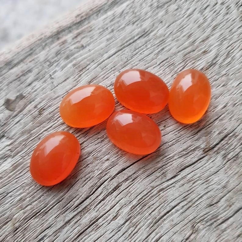 8x10mm Carnelian Oval Cabochon Loose Gemstones