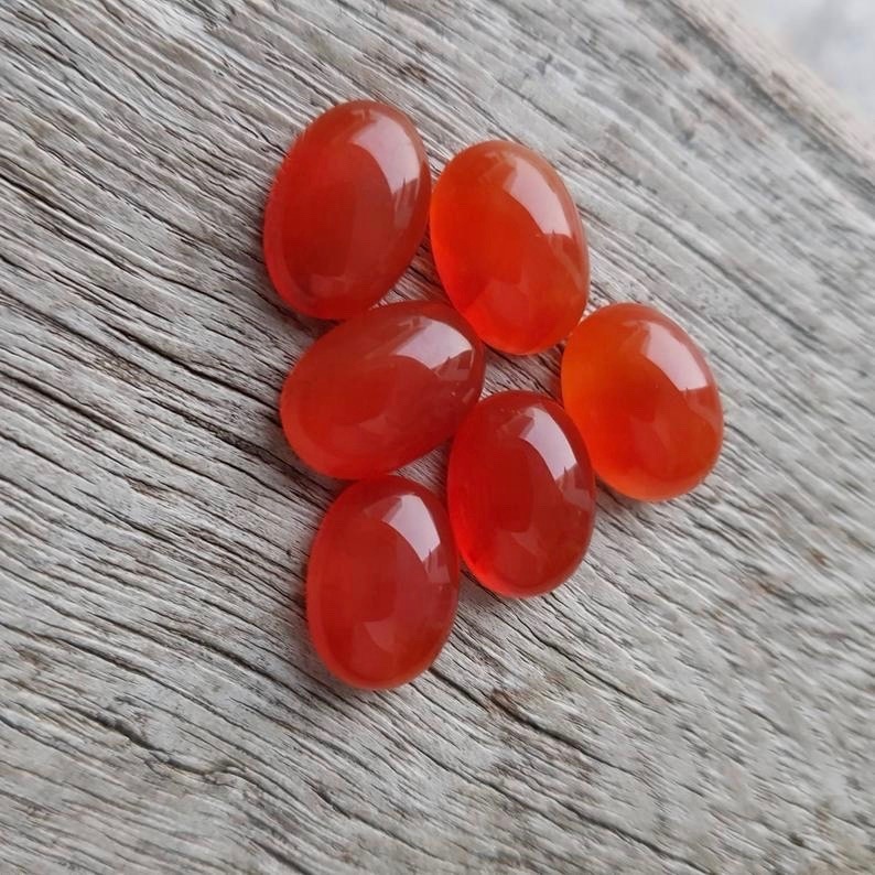 8x10mm Carnelian Oval Cabochon Loose Gemstones