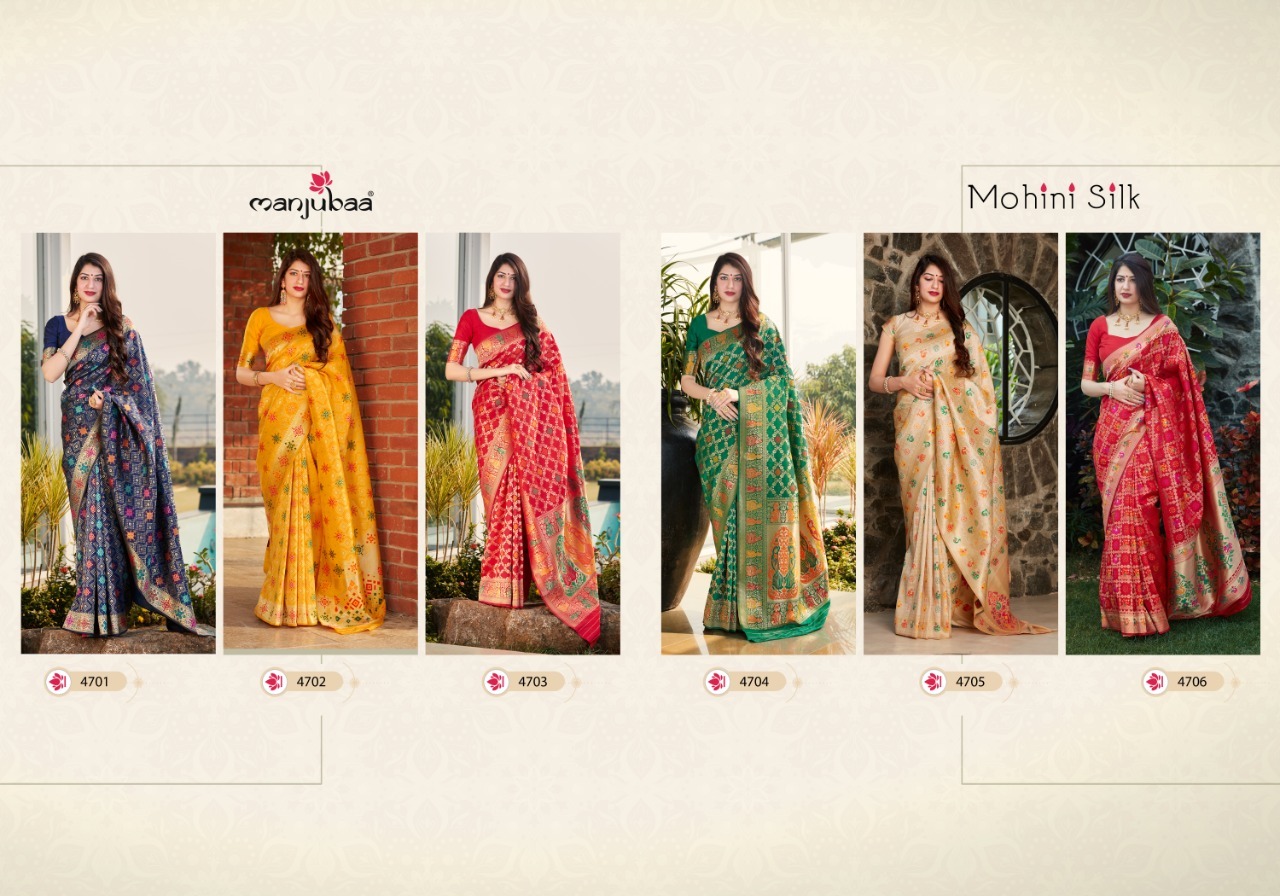 Manjubaa Mohini Soft Silk Designer Party Wear Saree Catalog